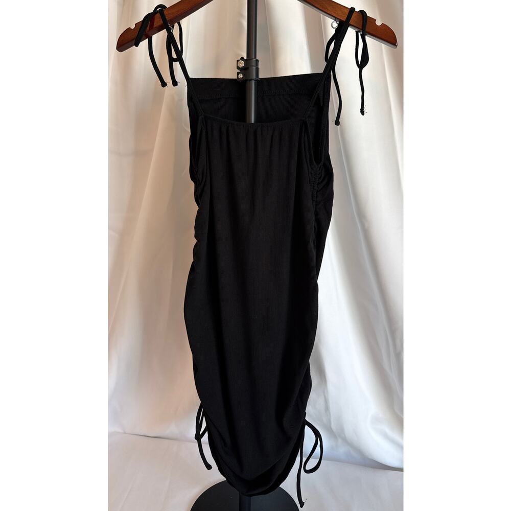 B.B. Dakota Little Black Dress Ruched Mini Adjustable Bodycon Womens Large - Picture 2 of 9